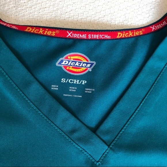 Dark Green (Emerald) Dickies Scrub Top - Picture 6 of 7